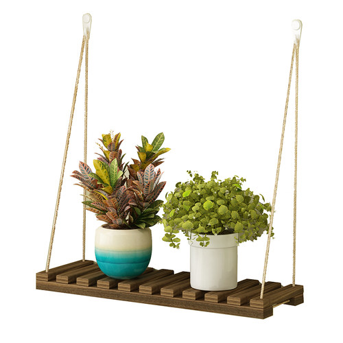 悬挂式花架子室内家用客厅花盆多肉庭H院实木墙壁上置物架阳台装