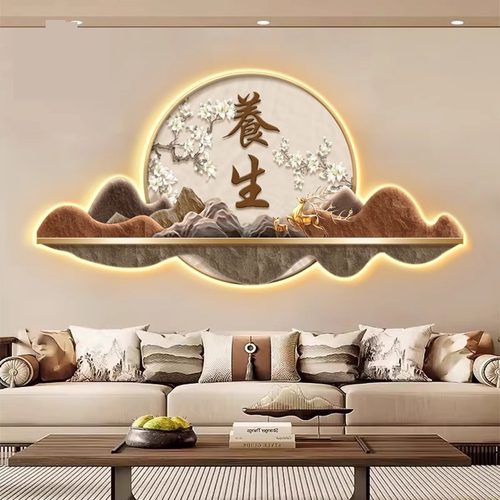 美容院墙面装饰画足浴推拿灯画造型壁画形象墙高级中医养生馆挂画