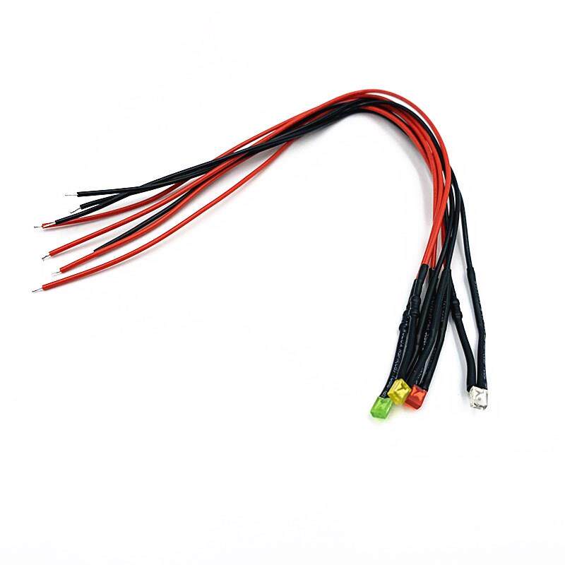 2X3X4MM超高亮发光二极管3V6V9V12V24VLED带线灯珠方形模型指示灯