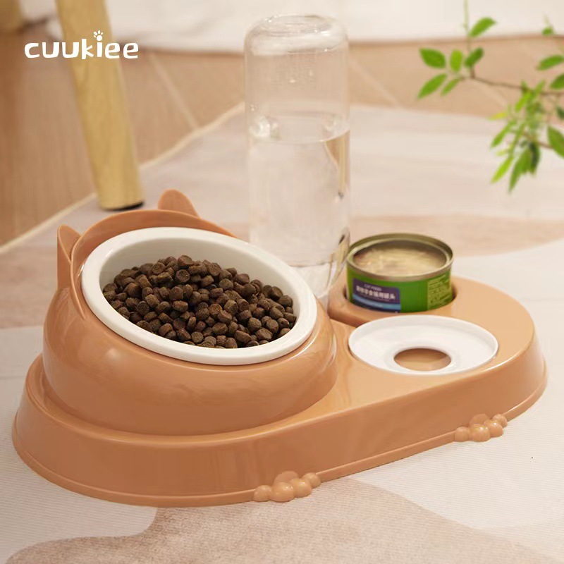 猫碗猫咪饮水器猫猫用品饮水机狗碗猫盆自动宠物碗喂食器狗狗双碗