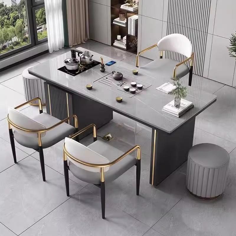 需定制岩板茶台茶桌椅组合办公室烧水壶一体接待室家用客厅小型阳