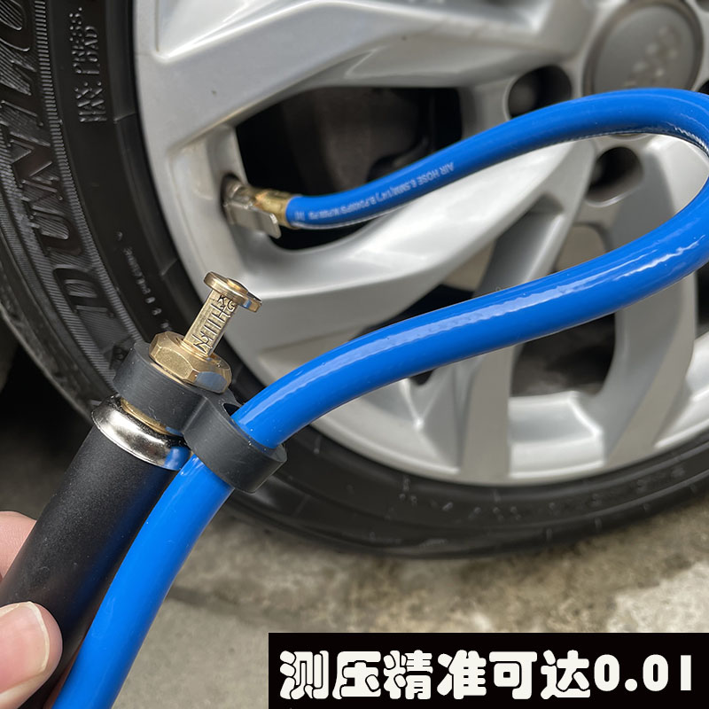 包邮台湾高精度充气表汽车t轮胎握式带尺充气枪气压表打气嘴加气