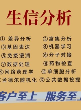生信分析服务单细胞分析TCGA GEO公共数据库挖掘分子对接基因分析
