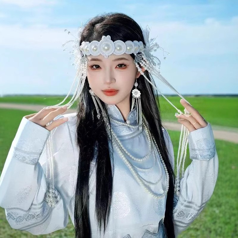 2026中式风蒙古袍女长款舞台表演服饰演出服日常装全套旅拍写真服