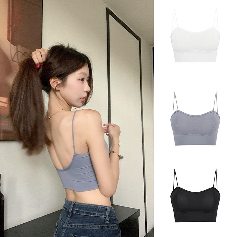 MosesQueen魔西女王冰丝美背带胸垫吊带背心女夏外穿内搭打底上衣