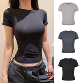 MosesQueen魔西女王凉感速干正肩短袖 t恤女夏季 健身运动瑜伽上衣