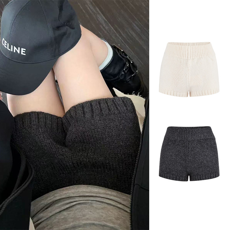 MosesQueen魔西女王灰色针织短裤女秋冬外穿直筒宽松阔腿休闲靴裤,女装/女士精品,休闲裤,淘宝优惠券,粉丝福利购,淘宝优惠卷