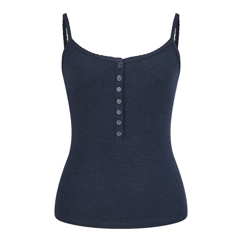 MosesQueen魔西女王半开领吊带背心外穿修身显瘦内搭打底无袖上衣