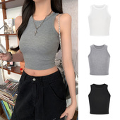 MosesQueen魔西女王工字吊带背心女内搭打底修身 上衣 显瘦外穿短款