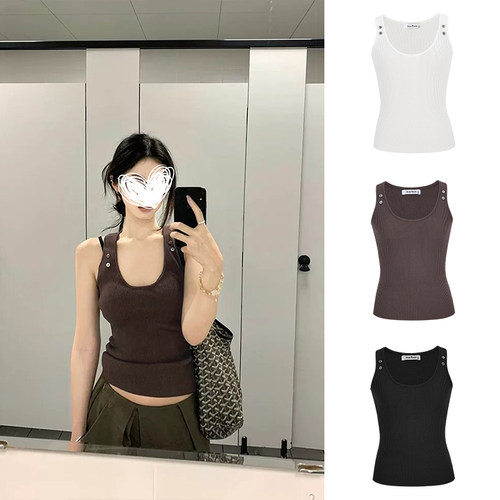 u领针织吊带背心女外穿修身显瘦