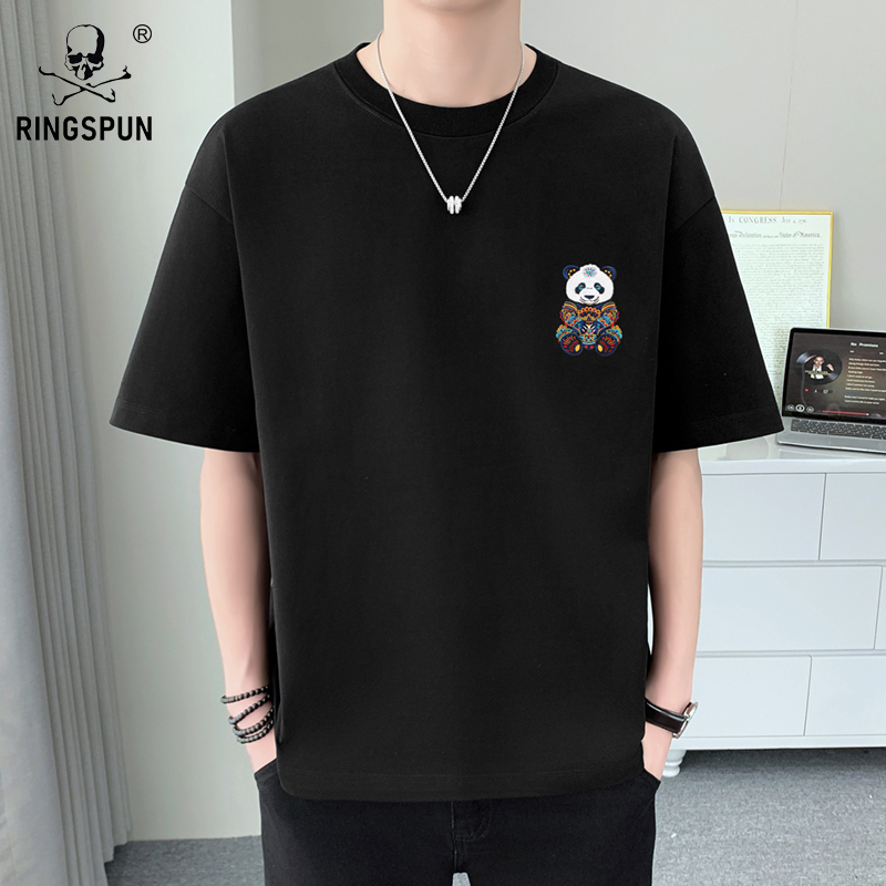 25年夏季新款短袖t恤男女装情侣简约纯色休闲针织上衣百搭纯棉T恤