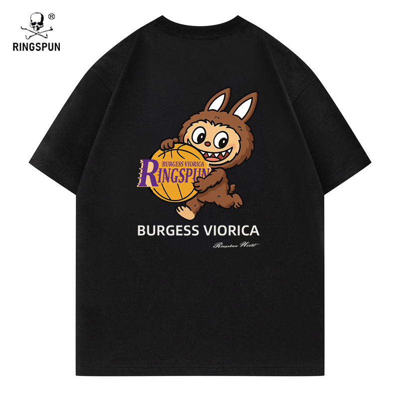 RINGSPUN【篮球兔】重磅可变色潮牌T恤 圆领休闲短袖T恤男女同款