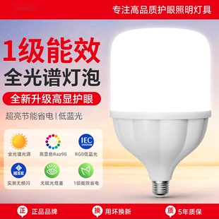 一级能效LED防水球泡灯全光谱护眼节能超亮高显色E27螺口灯泡