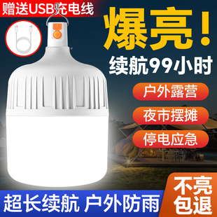 LED充电球泡灯户外露营摆摊应急照明灯便携式高效率充电灯泡