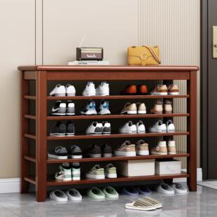 实木鞋柜收纳柜一体靠墙家用入户门口玄关多层鞋架门外走廊置物架