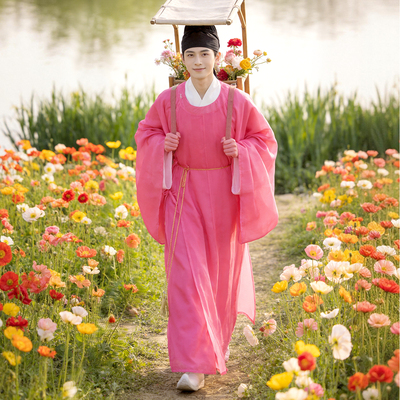 汉服男唐制圆领袍春秋夏季2026新款明制古装道袍薄款男士日常可穿