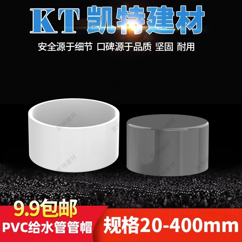 pvc水管堵头 堵帽 管堵20 25 32 40 50 63 75 90 110 160 200盖子