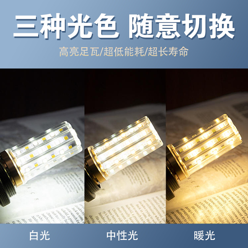 LED灯泡家用e27螺纹e14螺口节能灯暖白三色光照明吊灯光源