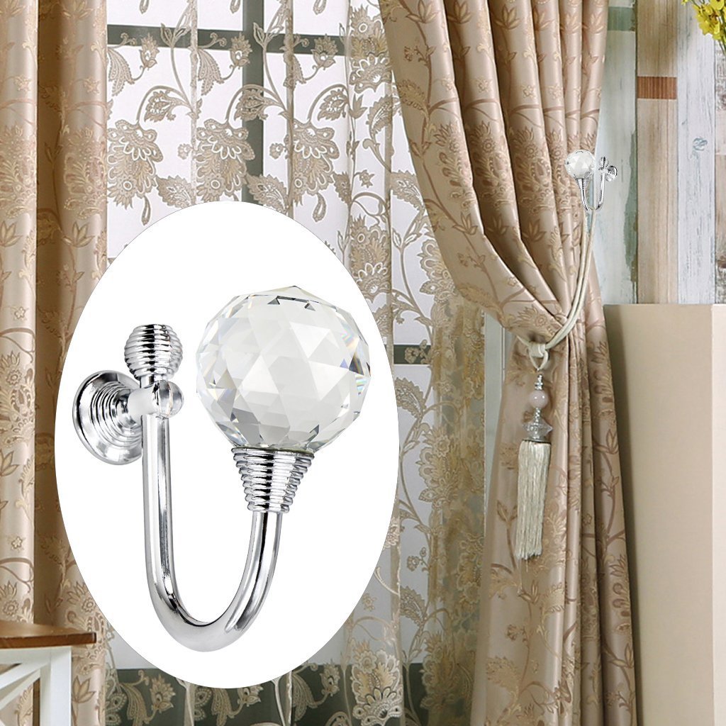 厂家合金窗帘挂钩 装饰墙壁钩子创意小挂勾钩水晶墙壁钩 A792