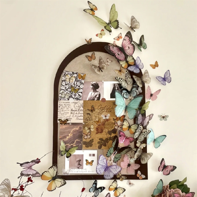 小红书同款蝴蝶毛毡板照片墙infp氛围卧室ins软木板告示板DIY桌面