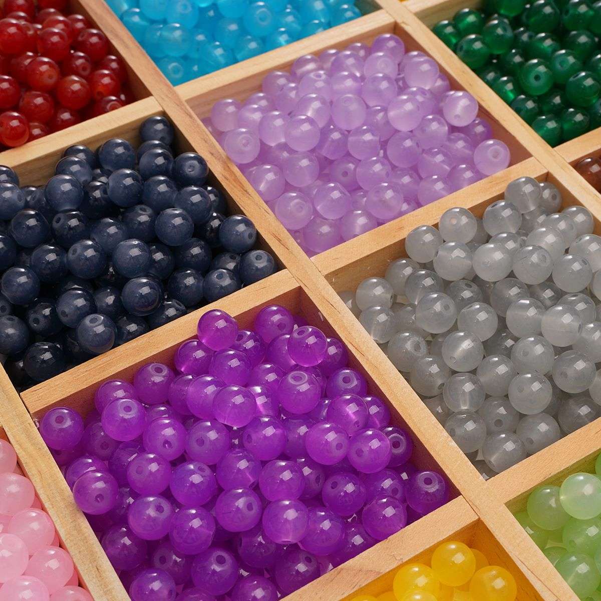 6mm玻璃果冻实色仿玉石圆珠散珠子DIY手工项链手串珠子饰品配件