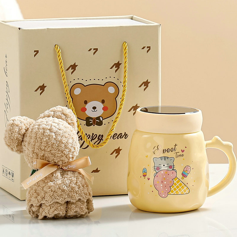 陶瓷杯伴手礼创意镜面盖马克杯情侣家用杯子公司年会礼物开业礼品