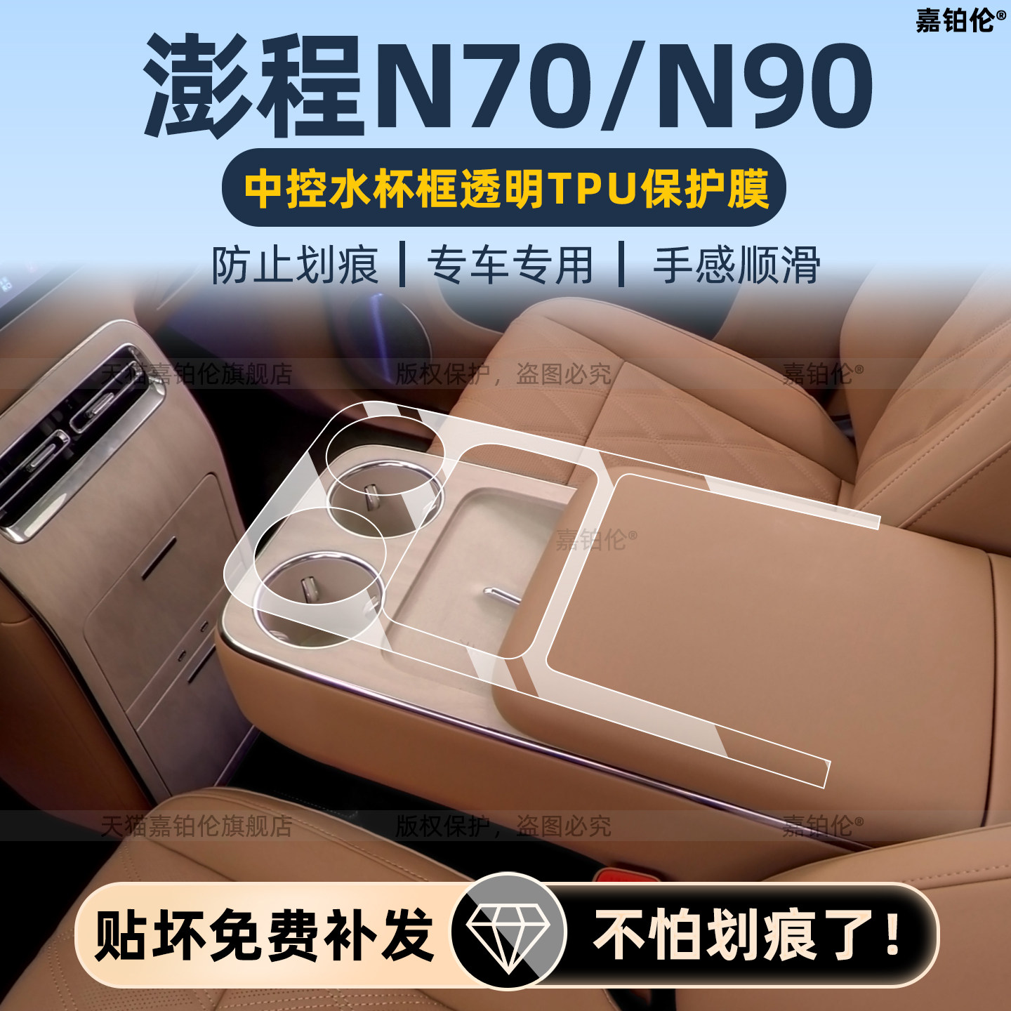澎程N70/N90内饰中控保护膜