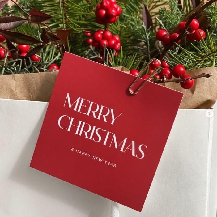 50枚 圣诞节礼物包装用小卡片MERRY CHRISTMAS字样留言纸卡祝福卡