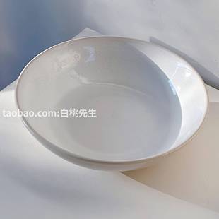 奶油白家居风窑变釉陶瓷餐具泡面大容量碗沙拉碗高档次 白桃先生