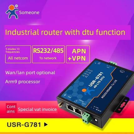 有人工业4g路由器无线带网口4G DTU模块三网232/485双向透传G781