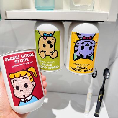 日系304不锈钢漱口杯磁吸倒置情侣家用宿舍挂墙网红亲子刷牙水杯