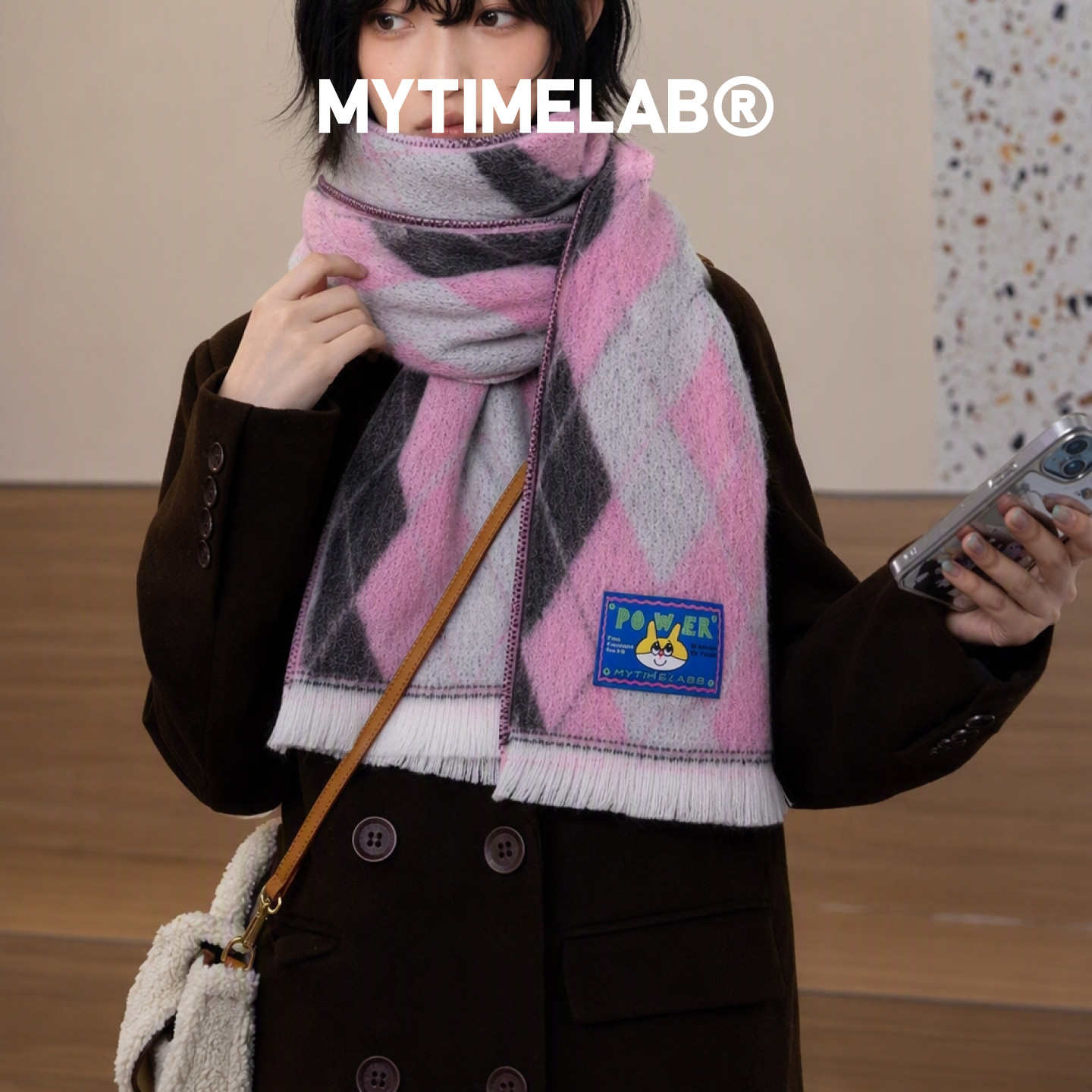 MYTIMELAB摩太潮玩ZOE魔法学院围巾披肩秋冬季保暖流苏款格子图案