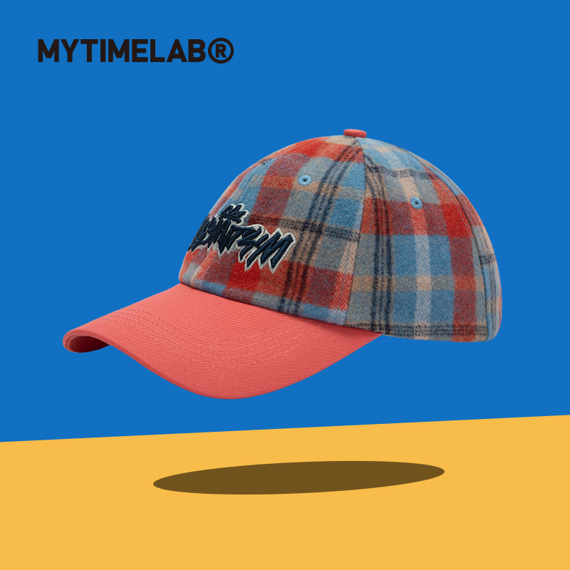 MYTIMELAB摩太潮玩Monita格纹棒球帽鸭舌帽时尚复古遮阳字母潮流