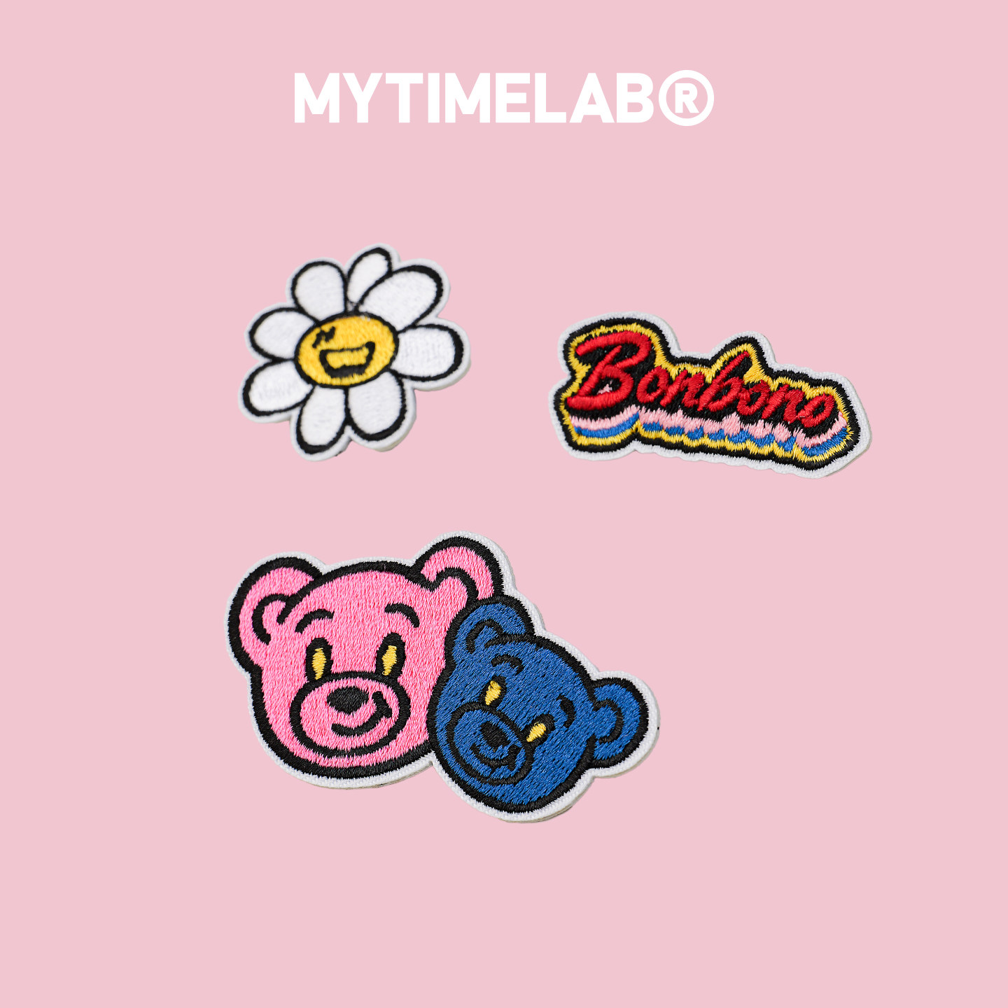 MYTIMELAB摩太潮玩MT缤纷涂鸦刺绣别针小熊卡通包挂件装饰刺绣贴