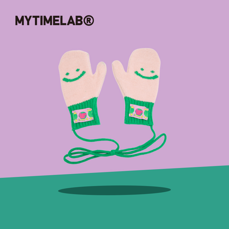MYTIMELAB摩太潮玩Power我很886连指手套可爱针织卡通男女儿童