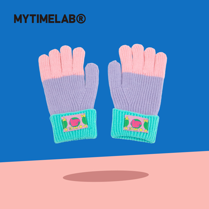 【特惠】MYTIMELAB摩太潮玩Monita复古美潮拼色手套学生秋冬防寒