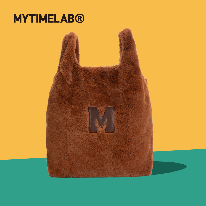 MYTIMELAB摩太潮玩M字母毛绒包时尚手提秋冬通勤可爱腋下包大容量