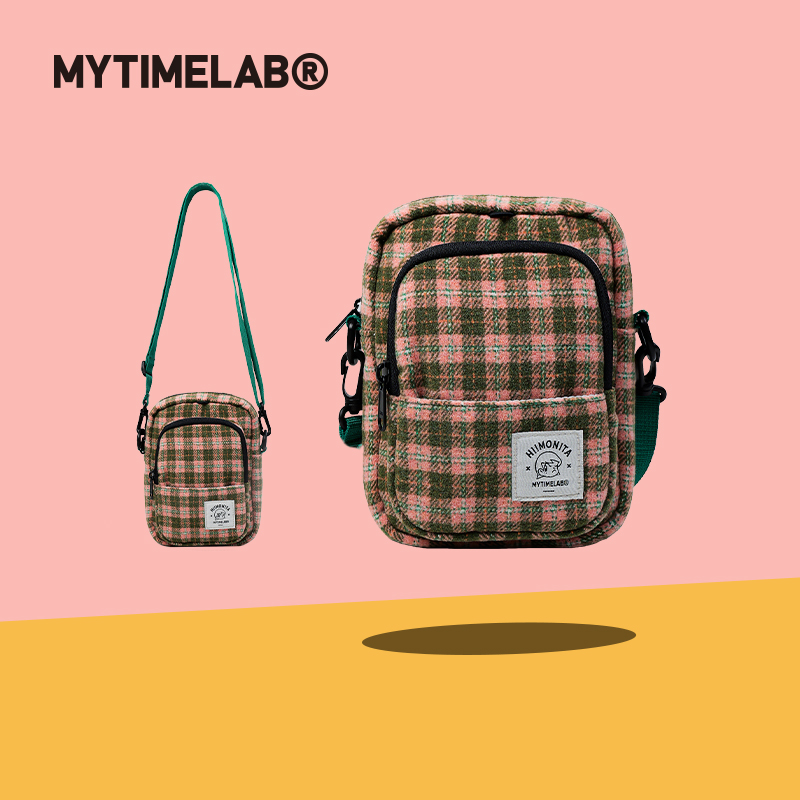 MYTIMELAB摩太潮玩MONITA格呢手机包格纹小方包百搭女包便携秋冬