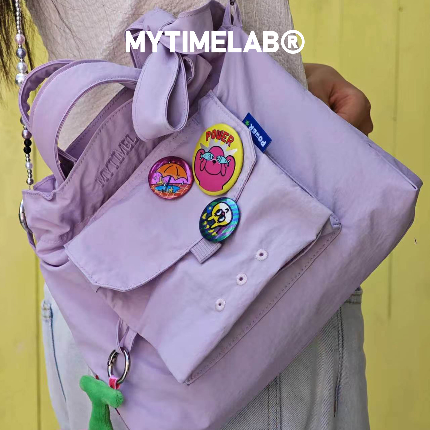 MYTIMELAB摩太潮玩PD悠闲假日徽章休闲包粉狗挂件别针套装配饰