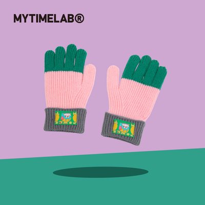 【特惠】MYTIMELAB摩太潮玩Monita复古美潮拼色手套大号秋冬防寒