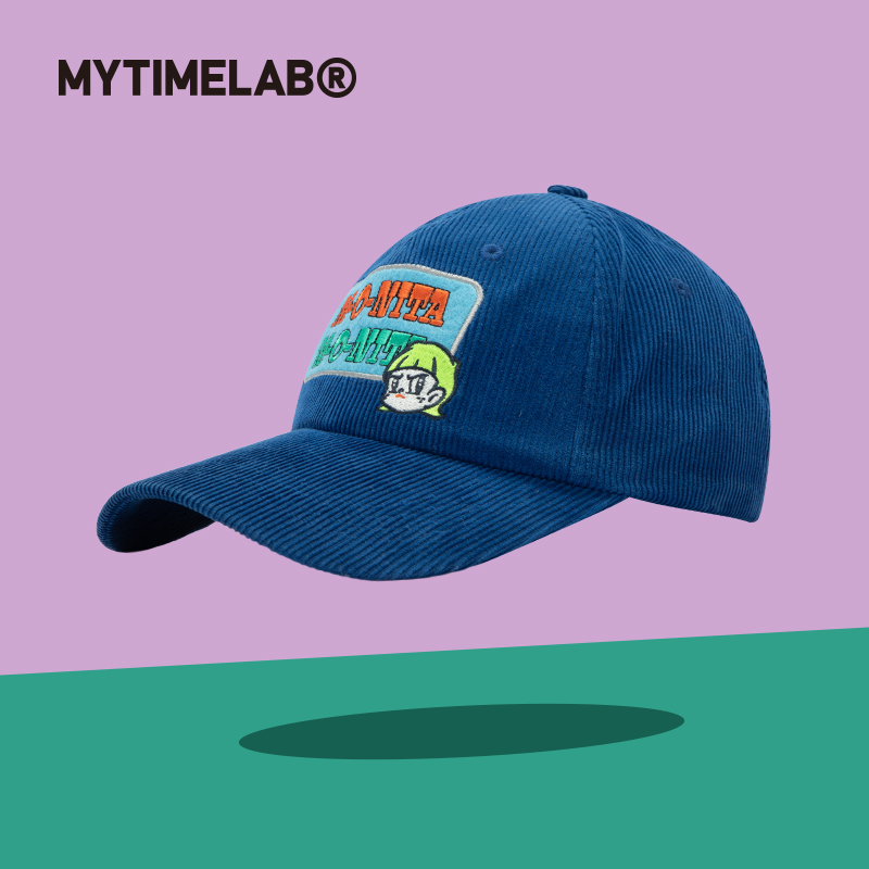 MYTIMELAB摩太潮玩Monita灯芯绒绣花棒球帽刺绣休闲显脸小鸭舌帽