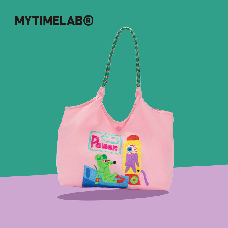 MYTIMELAB摩太潮玩超能量水腋下刺绣包手提单肩大容量通勤补习袋