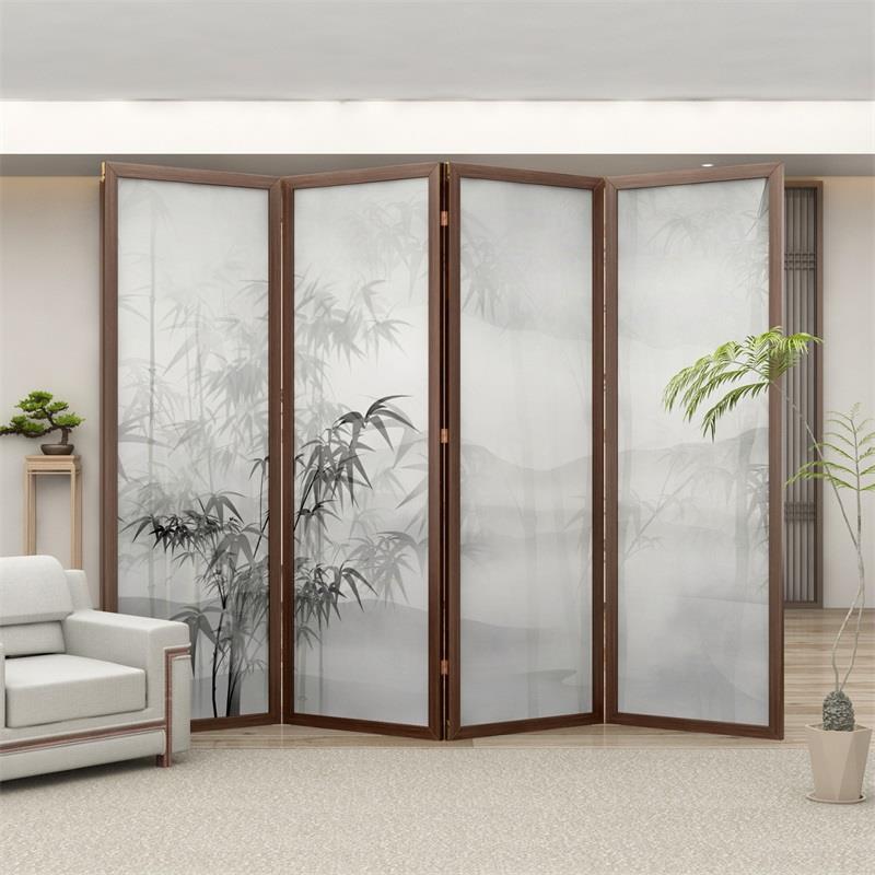 2024新款屏风隔断客厅简约现代入户玄关新中式遮挡办公室折叠移动
