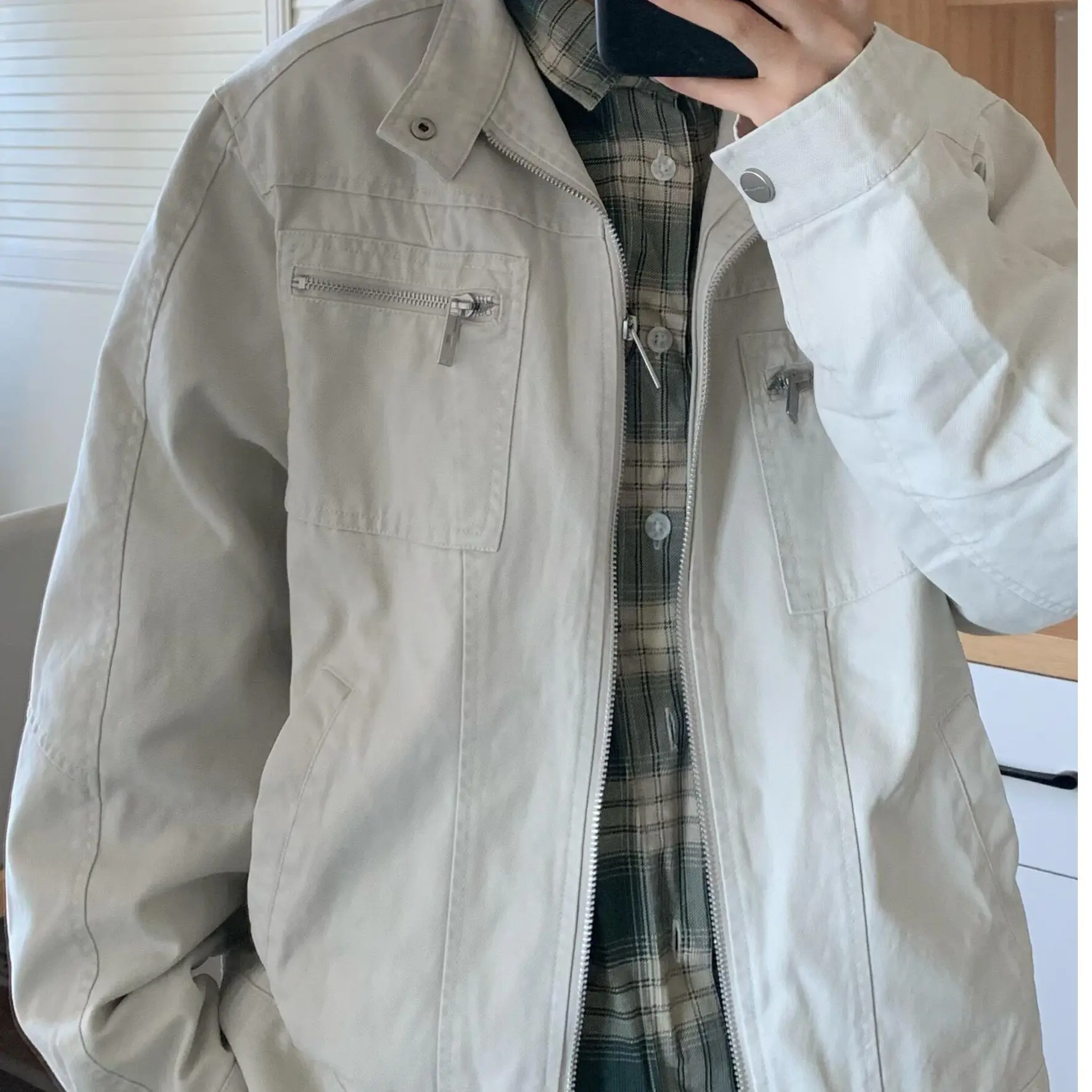美式复古cleanfit帆布牛仔外套秋冬季男女款潮牌宽松痞帅工装夹克
