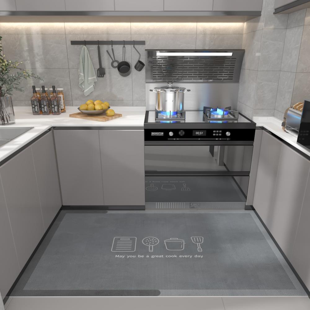 厨房地垫防滑防油可擦免洗地毯pvc防水脚垫北欧整铺家用耐脏 脚垫