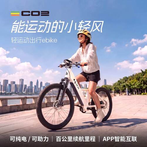 绿源LYVA小轻风C02电助力自行车新型公路车E-bike【种地吧同款】