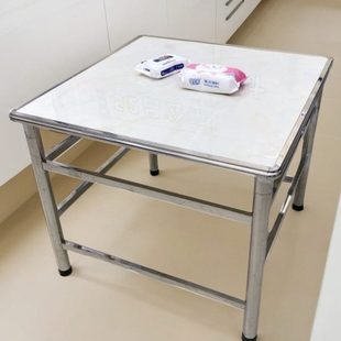 不锈钢桌子 加厚不锈钢瓷砖桌架家用吃饭学习餐桌正方形长方形新款