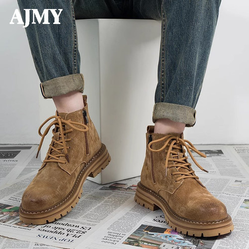 德国AJMY男鞋马丁靴厚底秋冬新款