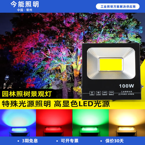 投光灯户外防水led景观绿化射树灯彩色变色七彩射灯绿色照树灯
