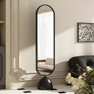 可旋转全身镜落地镜家用女生轻奢试衣镜衣帽架一体穿衣镜玄关镜子